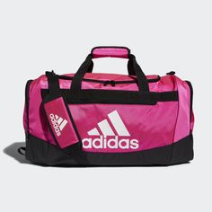 adidas Take all your gear to away games or out-of-town competitions in this duffel bag. Put your team name or logo on the ends to let the world know who you play for. Soggy fields or wet gym floors are no problem thanks to a water-resistant base fabric. The only thing left to do is bring home the win. Adidas Duffle Bag, Soccer Bag, Adidas Bags, Training Bags, Adidas Soccer, Gym Flooring, Adidas Shop, Team Name, Fire Nails