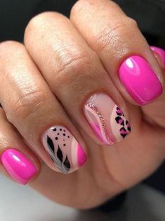 19 Gorgeous Pink Gel Nail Design Ideas Hot Pink Nails, Trendy Nail Art Designs