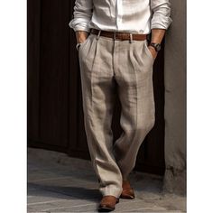 Season:Spring Summer; Fabric:Linen Cotton Blend; Gender:Men's; Style:Fashion,Basic; Occasion:Casual,Daily,Holiday; Fit Type:Regular Fit; Function:Comfort,Breathable; Waistline:Mid Waist; Pattern:Plain; Design:Straight Leg,Front Pocket; Pants Type:Summer Pants,Pleated Pants,Linen Pants,Trousers; Fly Type:Button; Front page:FF; Listing Date:08/16/2023; Hips:; Length:; Waist:; Fit US Size:null; Fit UK Size:null; Fit EU Size:null Smart Dress Code, Dubai Summer, Mezlan Shoes, Mens Linen Pants, Slacks Trousers, Pants Linen, Daily Holidays, Cotton Linen Pants, Smart Dress