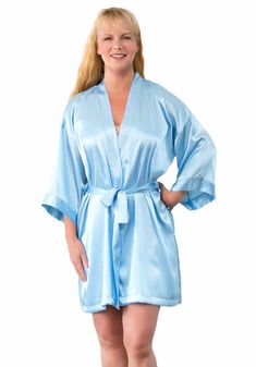 Satin Wedding Night Sleepwear, Summer Satin Night Robe, Satin Sleepwear With Open Front, Satin Open Front Sleepwear, Satin Open Front Sleepwear For Loungewear, Open Front Satin Sleepwear, Summer Satin Robe, Silk Robe With Satin Finish For Sleep, Wedding Night Satin Sleepwear With Satin Trim