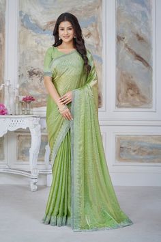 Dolly Organza Stone Cut Work Saree Premium quality fabric Enhanced with stone embroidery work. Comes with unstitch blouse fabric High quality fabric and stitching. Introducing the Dolly Saree, crafted from delicate Organza fabric and adorned with intricate stone cut work. The perfect blend of elegance and artistry, this saree is sure to make a statement. Eid Pista Green Dola Silk Pre-draped Saree, Pista Green Dola Silk Sharara With Zari Work, Pista Green Blouse Piece With Resham Embroidery, Pista Green Georgette Blouse Piece With Resham Embroidery, Georgette Blouse Piece With Dabka Work For Reception, Eid Pista Green Blouse Piece With Resham Embroidery, Semi-stitched Pista Green Chinon Traditional Wear, Pista Green Georgette Saree With Resham Embroidery, Pista Green Unstitched Blouse Piece With Resham Embroidery