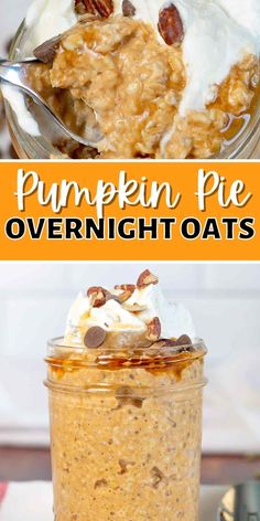 pumpkin pie overnight oats in a mason jar