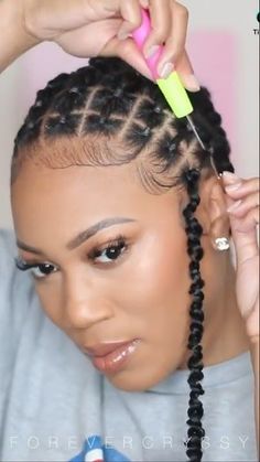 Crochet Braids Tutorial, Braidless Crochet, Short Hair Twist Styles, Hair Braid Patterns, Braids Tutorial, Lemonade Braids Hairstyles, Natural Hair Short Cuts, Natural Hair Tutorials