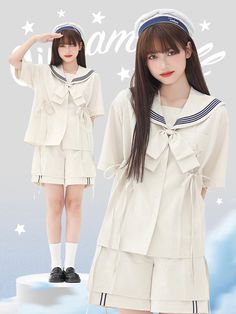 Sailor Aesthetic Outfit, Sailor Outfit Aesthetic, Sailor Outfit Mens, Sailor Style Outfit, Cinnamoroll Outfit, Cute Uniform, Sailor Aesthetic, Cartoon Story, Cute Cinnamoroll