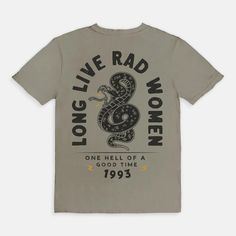 Long Live Rad Women Tee – We The Babes Slogan Tee, Long Live, Saturday Morning, Oversized Tee, Bra Tops, Comfort Colors, Womens Tees, Spun Cotton, Bag Accessories