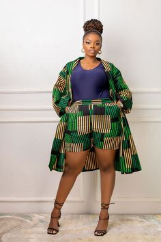 African Kimono and Shorts set, Ankara Kimono and Short set, Africa Print Kimono for Women, African matching set ✨✨This listing is for an African Kimono and Short set . Check picture for the size chart DESCRIPTION ✨100% Cotton African Ankara Print ✨Check picture for the size chart ✨Limited offer on free shipping ✨Made in Kenya with authentic high quality ankara fabric ✨If you would like it done in another fabric, inbox for fabric gallery By choosing to wear our clothing you are choosing sustainability and helping create jobs for Kenyan youths. Ankara Shorts For Women, Short Kimono Outfit, Kimono And Shorts, African Kimono, African Print Kimono, Ankara Kimono, Africa Print, Bubu Gown Styles, Kimono Outfit