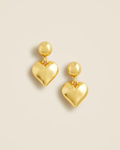 J.Crew: Heart Drop Earrings For Women Jewelry Essentials, Heart Drop Earrings, Heart Earrings, Metal Jewelry, Earrings For Women, Women's Earrings, J Crew, Jewelry Accessories, Drop Earrings