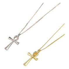 "Ankh Necklace Minimalist Necklace 14k Gold or Yellow Gold Finish (choose from the 2 options) Every Day Necklace This is a High Quality Necklace made with real 925 Sterling Silver. You can choose between 14K Gold or White Gold (rhodium) Finish The Ankh represents the fertility symbol, is in keeping with its meaning throughout ancient Egyptian history and beyond to the present day been associated with life, the promise of eternal life, the sun, fertility, and light.    Honor the bonds of family a Egypt Ankh, Ancient Egypt Jewelry, Every Day Necklace, Egypt Jewelry, Egyptian Necklace, Ankh Necklace, Minimalist Necklace Gold, Unisex Necklace, Protection Necklace