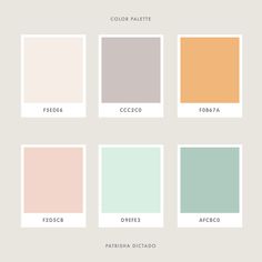 four different shades of pastel paint on a white background with the words color palette