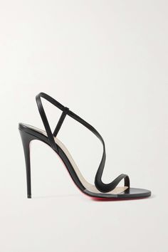 Described by the label as "simple" and "refined", Christian Louboutin's 'Rosalie' sandals have slim, curved straps that elegantly frame the shape of your feet. They've been crafted in Italy from supple black leather and rest on 100mm stiletto heels. Elegant Heels Classy, Louboutin Heels Black, Black Formal Shoes, High Heels Classy, Black Shoes Heels, Christian Louboutin Women, Louboutin Heels, Christian Louboutin Heels, Embellished Sandals