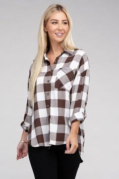 Classic Plaid Flannel Shirt - us.meeeshop Trendy Plaid Flannel Shirt With Pockets, Plaid Flannel Shirt For Fall With Button Closure, Trendy Shirt For Casual Fall Events, Trendy Shirt For Casual Gatherings In Fall, Everyday Fall Flannel Shirt With Pockets, Fall Flannel Shirt With Pockets For Everyday Wear, Fall Casual Button-up Shirt, Collared Flannel Shirt For Casual Fall Gatherings, Trendy Plaid Flannel Shirt With Button Closure