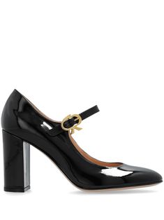 black calf leather patent finish almond toe buckle-strap fastening high block heel branded leather insole leather outsole Gianvito Rossi Heels, Rossi Shoes, Patent Leather Heels, Sneaker Wedge, Green Shoes, Footwear Design Women, Ballet Flat Shoes, Pump Sandals, Beautiful Shoes