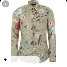 Gucci Men’s Unisex Floral Button Down Shirt. Special Edition Gucci Collab With Kris Knight. Size 15/38 Size Small Gucci Button-up Shirt For Spring, Designer Floral Print Shirt For Work, Designer Floral Print Workwear Shirt, Gucci Formal Button-up Shirt, Gucci Cotton Shirt For Workwear, Spring Gucci Button-up Shirt, Gucci Cotton Shirt For Work, Gucci Tops For Work With Button Closure, Designer Formal Shirt With Floral Print