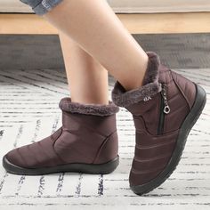 Women Boots Waterproof Snow Boots Female Plush Winter Boots Women Warm Ankle boots Winter Shoes Winter Outdoor Booties With Round Toe, Casual High Ankle Mid-calf Boots For Outdoor, Casual Mid-calf High Ankle Boots For Outdoor, Winter High Ankle Waterproof Rain Boots, Winter Waterproof High Ankle Rain Boots, Waterproof High Ankle Rain Boots For Winter, Winter Insulated Ankle Boots, High-top Rain Boots For Winter Outdoor Activities, Insulated Winter Ankle Boots