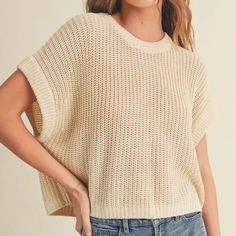 Dolman Sleeve Knit Top Relaxed Fit Textured Knit Cropped Sweater For Layering, Relaxed Fit Soft Knit Cropped Sweater For Layering, Cozy Batwing Sleeve Tops For Layering, Cozy Relaxed Fit Knit Top For Layering, Cozy Textured Knit Beige Tops, Spring Chunky Knit Sweater For Everyday, Everyday Chunky Knit Sweater For Spring, Slouchy Soft Knit Top With Batwing Sleeves, Neutral Knit Relaxed Fit Sweater