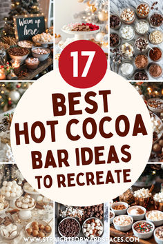 stunning hot cocoa bar setups with customizable options to recreate for any occasion or holiday. Hot Cocoa Bar Event, Rustic Hot Chocolate Bar Ideas, Chic Hot Cocoa Bar, Hot Chocolate Table Ideas, Hot Cocoa Mobile Bar, What To Put In Hot Chocolate, Toppings For Hot Chocolate, Office Hot Cocoa Bar, Got Chocolate Bar Ideas