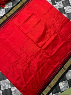 Women's Red Black Colour Sambalpuri Pure Silk Pure Handloom with Ethnic Indian Woven Design on Body and Pallu Red Handloom Saree For Navratri, Red Handloom Art Silk Traditional Wear, Red Chanderi Saree With Woven Motifs, Red Handloom Paithani Silk Traditional Wear, Red Handloom Saree For Eid, Red Bollywood Style Handloom Traditional Wear, Festive Red Handloom Saree, Red Handloom Saree For Diwali, Red Handloom Chanderi Traditional Wear