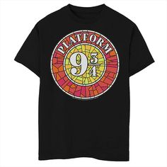 Add this Boys Husky Harry Potter Platform 9 3/4 Stained Glass Graphic Tee to his casual wardrobe. FEATURES Crewneck Short sleevesFABRIC & CARE Cotton, polyester Machine wash Imported Size: S HUSKY. Color: Black. Gender: male. Age Group: kids. Small Husky, Husky Black, Harry Potter Platform, Boy Tees, Casual Wardrobe, Boy's Clothing, Husky, Stained Glass, Graphic Tee