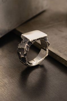 Rough Rings, Mens Ring Designs, Male Jewelry, Clay Silver, Man Ring, S Ring, Rough Texture, Bling Rings, Men's Rings