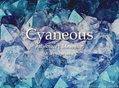 an image of blue crystals with the words gyaneouss above it and below it