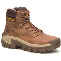 CAT Men's Invader Comp Toe Waterproof Hiker Work Boot -Coffee- P91541 Brown Steel Toe Adventure Boots, Brown Steel Toe Boots For Adventure, Brown Winter Work Boots For Adventure, Rugged Wear-resistant Brown Work Boots, Brown Wear-resistant Hiking Boots For Outdoor Work, Brown Wear-resistant Work Boots For Outdoor, Brown Wear-resistant Outdoor Boots, Casual Brown Work Boots For Outdoor Activities, Brown Steel Toe Boots For Outdoor Activities