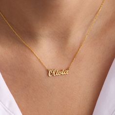 Elegant Handwritten Name Necklace Cursive Name Necklace Gold Personalized Gift for Women Christmas Delicate Name Necklace Personalized Necklaces for Women Personalized Jewelry This personalized name necklace is a perfect gift for birthday, anniversary, christmas, bridesmaid, graduation, wedding, engagement, best friend, mom and sisters. MATERIAL * Pendants and Chains are 925 Sterling Silver COLOR * Silver & Gold & Rose Gold GIFT BOX * Each order will come in Jewelry Box. PRODUCTION TIME Dainty Custom Name Charm Necklace For Mom, Simple Personalized Name Necklace As Gift, Simple Personalized Name Necklace For Gift, Personalized Simple Name Necklace As Gift, Customized Minimalist Charm Necklace For Mom, Personalized Simple Name Necklace For Gift, Dainty Name Charm Necklace As Gift, Minimalist Name Necklace As Personalized Gift, Minimalist Customized Charm Necklaces For Mother's Day