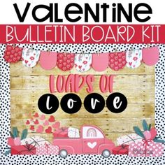 valentine bulletin board kit with hearts and cars