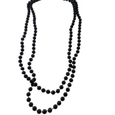 Brand New Black Beaded Lovely Costume Piece Classic Black Necklace For Party, Formal Black Beaded Necklace With Faceted Beads, Black Beaded Necklaces For Formal Occasions, Formal Black Faceted Beaded Necklaces, Formal Black Faceted Beaded Necklace, Black Beaded Necklace With Faceted Beads For Evening, Elegant Party Necklace With 8mm Beads, Elegant Black Faceted Beads, Black Round Beads Necklace For Party