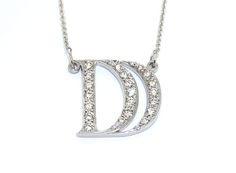 Diamond Initial Necklace - 14K Gold Initial #jewelry #necklace @EtsyMktgTool http://etsy.me/2il3n7c 14k Gold Initial Necklace, White Gold Diamond Necklace, Diamond Monogram, Real Diamond Necklace, Gold Initial Necklace, Signature Bracelet, Handwriting Jewelry, Diamond Initial Necklace, Letter Pendant Necklace