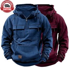 Description Feature: 100% Brand new and high quality Style: fashion,casual Size: M,L,XL,2XL,3XL Color: dark blue,wine red Material: cotton blend Sleeve length: long sleeve Thickness: regular Neckline: v-neck Length: hips Pattern: solid Season: autumn,winter Occasion: everyday,daily Garment:Hand washing or machine washing,line dry. Package:1pcs hoodie Note: 1.Due to the light and screen difference, the item's color may be slightly different from the pictures. Please understand. 2.Please allow 2-3% error due to manual measurement.Please make sure you don's mind before you mid. 3.Size doesn's fit all.Please carefully check size chart and select the size based on your real size. Hoodies Men Style, Washing Line, Fashion Hoodies, Tag Sale, Casual Coat, Season Autumn, Casual Sweatshirt, Wine Red, Hand Washing