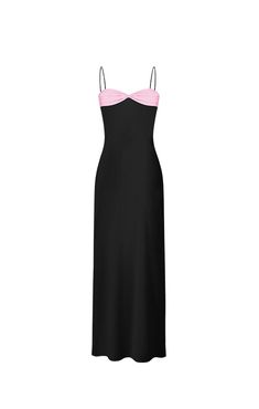 Swan Slip Maxi Dress - Stolen Stores Stolen Stores Dress, Black And White Silk Dress, Black And White Satin Dress, Dress To Wear To A Wedding, Black And Pink Prom Dress, 2011 Dresses, 2000 Dresses, Black And White Prom Dress, Black And Pink Outfit