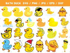 a bunch of rubber ducks in different colors