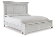 Kanwyn Whitewash Queen Panel Bed with Storage Bench -  Ashley - Luna Furniture King Upholstered Bed, Quaint Cottage, Queen Panel Beds, California King Bedding, King Bedroom, Panel Headboard, Bedroom Collection, Panel Bed, Headboard And Footboard