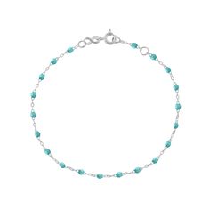 Gigi Clozeau - Classic Gigi Turquoise Green bracelet, White Gold, 6.7 Bracelet White Gold, Colorful Inspiration, Green Bracelet, Fresh Perspective, Turquoise Green, Everyday Look, Anklets, How To Find Out, Beaded Necklace