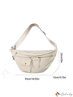 BirdinBag - Studded Decor Oversized Front Pocket Fanny Pack Fanny Bag, Outdoor Vacation, Beige Bag, Waist Bags, Sling Bag, 16 9, Fanny Pack, Front Pocket, 4 Inch