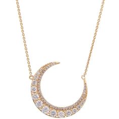 Featuring a crescent moon pendant decorated with dazzling diamonds, this 14k gold Luxle necklace takes your look to new heights. Featuring a crescent moon pendant decorated with dazzling diamonds, this 14k gold Luxle necklace takes your look to new heights. Metal: 14k gold Chain length: 15 in. + 3-in. extender Packaging: jewelry pouch & gift box Finish: polished Chain type: roloDIAMOND DETAILS Total weight: 5/8 ct. Shape: round Setting: micro pave, pave Gemstones may have been treated to enh Elegant Diamond Moon Phase Jewelry, Elegant Diamond Necklace With Moon Phase Detail, Elegant Diamond Necklace With Moon Phase, Fine Jewelry Diamond Moon Phase Necklace, Fine Jewelry Diamond Moon Phase Necklaces, Diamond Moon Phase Necklace Fine Jewelry, Moon Phase Diamond Necklace Fine Jewelry, White Gold Crescent Necklace For Wedding, Elegant Moon Shaped Diamond Jewelry