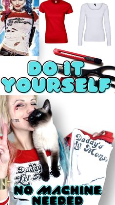 a woman holding a cat in front of her face with the caption do it yourself no machine needed