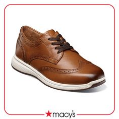 A versatile shoe that you'll love for the look and he'll love for the comfort, the Florsheim Great Lakes Wingtip Oxford, Jr. offers classic style with contemporary comfort. Dressed up or down. Wingtip Oxford, Great Lakes, Big Kid, Big Boys, Fitted Hats, Kid Stuff, Pebbled Leather, Toddler Boys, Shoes Online