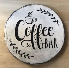 a sign that says coffee and bar on it