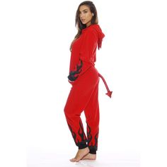 COMFORTABLY WARM AND SNUG: These adult bodysuit pajamas are made using ultra-soft synthetic material that feels incredibly cozy and keeps you warm during those cold nights. TRICK OR TREAT: The red devil bodysuit with is sure to be the hit of your Halloween party. They are also great for cosplay or kigurumi. FITS TRUE TO SIZE: We stock these scary non footed full body pjs in adult sizes ranging from S-XXL, with the right fit giving you enough room for comfortable movement. DESIGNED FOR DURABILITY Halloween Hooded Onesie For Pajama Party, Hooded Onesie For Halloween Pajama Party, Casual Halloween Onesie For Sleep, Novelty Winter Onesie For Loungewear, Cozy Winter Loungewear Jumpsuits And Rompers, Fitted Casual Onesie For Pajama Party, Hooded Onesie For Costume Party In Winter, Winter Costume Party Hooded Onesie, Hooded Onesie For Winter Costume Party