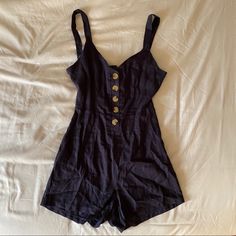 New/Never Worn! Super Cute Romper With Adjustable Straps, Button Detailing On Front, Tie Back Summer Cotton Jumpsuits And Rompers With Buttons, Cotton Jumpsuits And Rompers With Buttons For Day Out, Summer Jumpsuits And Rompers With Buttons, Summer Jumpsuits And Rompers With Buttons For Vacation, Cotton Jumpsuits And Rompers With Buttons For Vacation, Summer Jumpsuits And Rompers With Button Closure For Beach, Summer Beach Jumpsuits And Rompers With Buttons, Summer Jumpsuits And Rompers With Buttons For Day Out, Fitted Vacation Jumpsuits And Rompers With Buttons