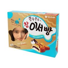 a box of korean desserts with an image of a woman's face on it