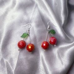 * NEW & IMPROVED * Super juicy & shiny disco cherries 🍒 These earrings come in two finishes, silver or gold plated so be sure to choose your desired finish. These earrings are: - lightweight & unique  - handmade  - created with silver or gold plated findings Cherry Dangle Earrings For Party, Party Cherry Earrings, Cherry Color Dangle Earrings For Party, Cherry Party Jewelry For Pierced Ears, Handmade Cherry Jewelry For Party, Disco Ball Earrings, Cherry Earrings, Kawaii Jewelry, Ball Earrings