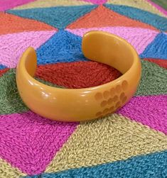 "Beautiful carved butterscotch Bakelite bracelet.  3\" width  7\" around" Bakelite Bracelets, Art Deco Bracelet, Vintage Bakelite, Beautiful Watches, May 1, Bangle Bracelet, Caramel, Bangle Bracelets, Jewelry Bracelets