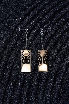 HANAFUDA EARRINGS – Kiyo Studios Hanafuda Earrings, Anime Earrings, Anime Jewelry, Fantasy Jewelry, Anime Inspired, Stainless Steel Earrings, Pretty Jewellery, Bracelet Sizes, Jewelry Branding