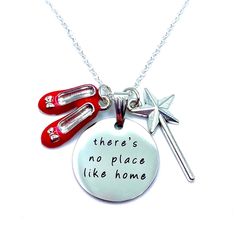 New There’s No Place Like Home Necklace Center Charm Is Approx 3/4” Wand Is Approx 1” And Ruby Slippers Are Approx 3/4” In Size Hangs From 18” Silver Plated Hypoallergenic Chain. Charms Are Antique Silver Tone Zinc Alloy Faith Necklace, Ruby Slippers, Choker Collar Necklace, Vintage Beads Necklace, Bronze Necklace, Gold Chain With Pendant, Layered Necklace Set, No Place Like Home, Gold Statement Necklace