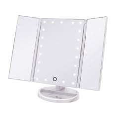 Touch Trifold Dimmable LED Makeup Mirror • Impressions Vanity Co. Trifold Vanity Mirror With Lights, Desk Mirror Led, Vanity Mirror Amazon, Make Up Mirrors, Small Mirror With Lights, Small Light Up Mirror, Makeup Desk Mirror, Mini Makeup Mirror, Cute Makeup Mirror