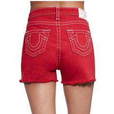 * True Religion Women's Denim Shorts * High Waist * Rear Horseshoe Pockets * Imported * 92% Cotton 3% Spandex * Style: 200476 * Color: Ruby Red * New W/ Tag * Authorized True Religion Reseller True Religion Shorts, Cut Off Jean Shorts, Cut Off Jeans, True Religion Jeans, Denim Shorts Women, Red Shorts, Ruby Red, True Religion, Cut Off