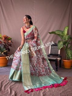 Organza kalamkari printed sarees with jacquard weaving border, Kalamkari saree, Indian saree, wedding partywear Indian choli, Daily wear top by TheGrandTrunkUSA on Etsy Indian Choli, Indian Saree Wedding, Kalamkari Prints, Kalamkari Saree, Blouse Saree, Indian Saree, Printed Sarees, Fun Designs