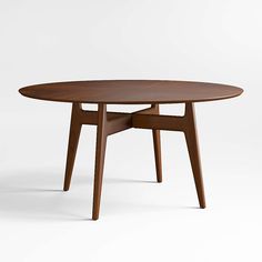 an oval wooden table with two legs and one leg on the other side, against a white background